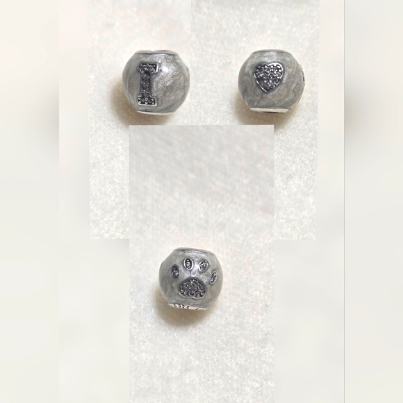 Pandora I Love My Pets Sterling Silver White Enamel and Clear CZs Charm 791712CZ - Picture 1 of 5